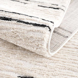 Riad Black Striped White Rug with Tassels - Ornate Home