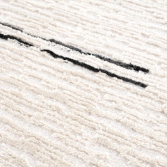 Riad Black Striped White Rug with Tassels - Ornate Home