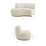 Rialta Alabaster 2 Piece Curved Performance Velvet Sectional Sofa - Ornate Home