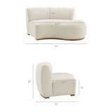 Rialta Alabaster 2 Piece Curved Performance Velvet Sectional Sofa - Ornate Home