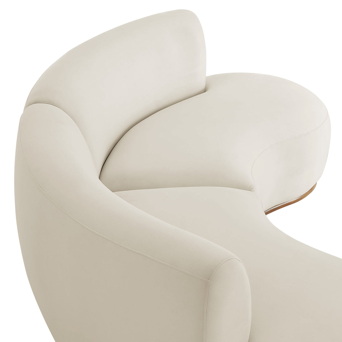 Rialta Alabaster 2 Piece Curved Performance Velvet Sectional Sofa - Ornate Home