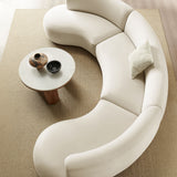 Rialta Alabaster 3 Piece Curved Performance Velvet Sectional Sofa