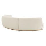 Rialta Alabaster 3 Piece Curved Performance Velvet Sectional Sofa