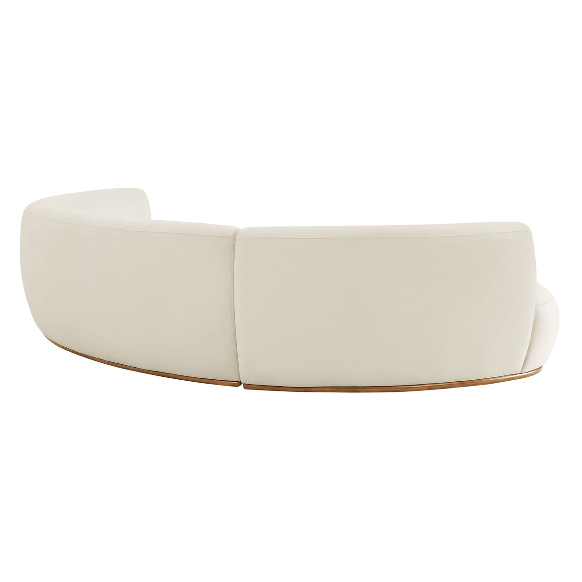 Rialta Alabaster 3 Piece Curved Performance Velvet Sectional Sofa
