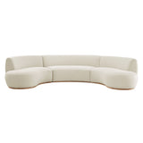 Rialta Alabaster 3 Piece Curved Performance Velvet Sectional Sofa