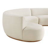 Rialta Alabaster 3 Piece Curved Performance Velvet Sectional Sofa