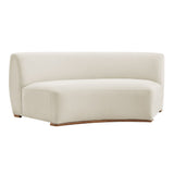 Rialta Alabaster Curved Armless Performance Velvet Sectional Loveseat