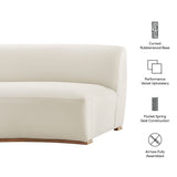 Rialta Alabaster Curved Armless Performance Velvet Sectional Loveseat