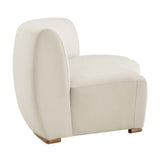 Rialta Alabaster Curved Armless Performance Velvet Sectional Loveseat