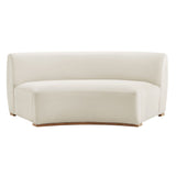 Rialta Alabaster Curved Armless Performance Velvet Sectional Loveseat