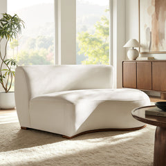 Rialta Alabaster Curved Right-Arm Performance Velvet Sectional Loveseat