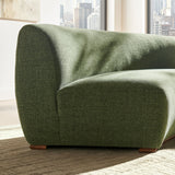 Rialta Foliage Curved Armless Slub Weave Fabric Sectional Loveseat - Ornate Home