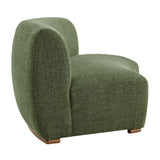Rialta Foliage Curved Armless Slub Weave Fabric Sectional Loveseat - Ornate Home