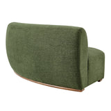 Rialta Foliage Curved Armless Slub Weave Fabric Sectional Loveseat - Ornate Home