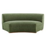 Rialta Foliage Curved Armless Slub Weave Fabric Sectional Loveseat - Ornate Home