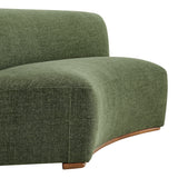 Rialta Foliage Curved Armless Slub Weave Fabric Sectional Loveseat - Ornate Home