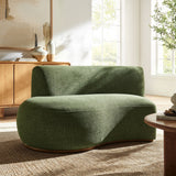 Rialta Foliage Curved Left-Arm Slub Weave Fabric Sectional Loveseat - Ornate Home