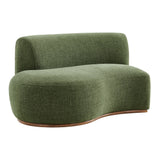 Rialta Foliage Curved Left-Arm Slub Weave Fabric Sectional Loveseat - Ornate Home