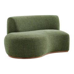 Rialta Foliage Curved Left-Arm Slub Weave Fabric Sectional Loveseat - Ornate Home