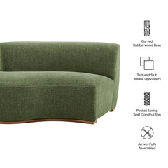 Rialta Foliage Curved Left-Arm Slub Weave Fabric Sectional Loveseat - Ornate Home