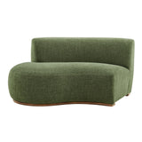 Rialta Foliage Curved Left-Arm Slub Weave Fabric Sectional Loveseat - Ornate Home