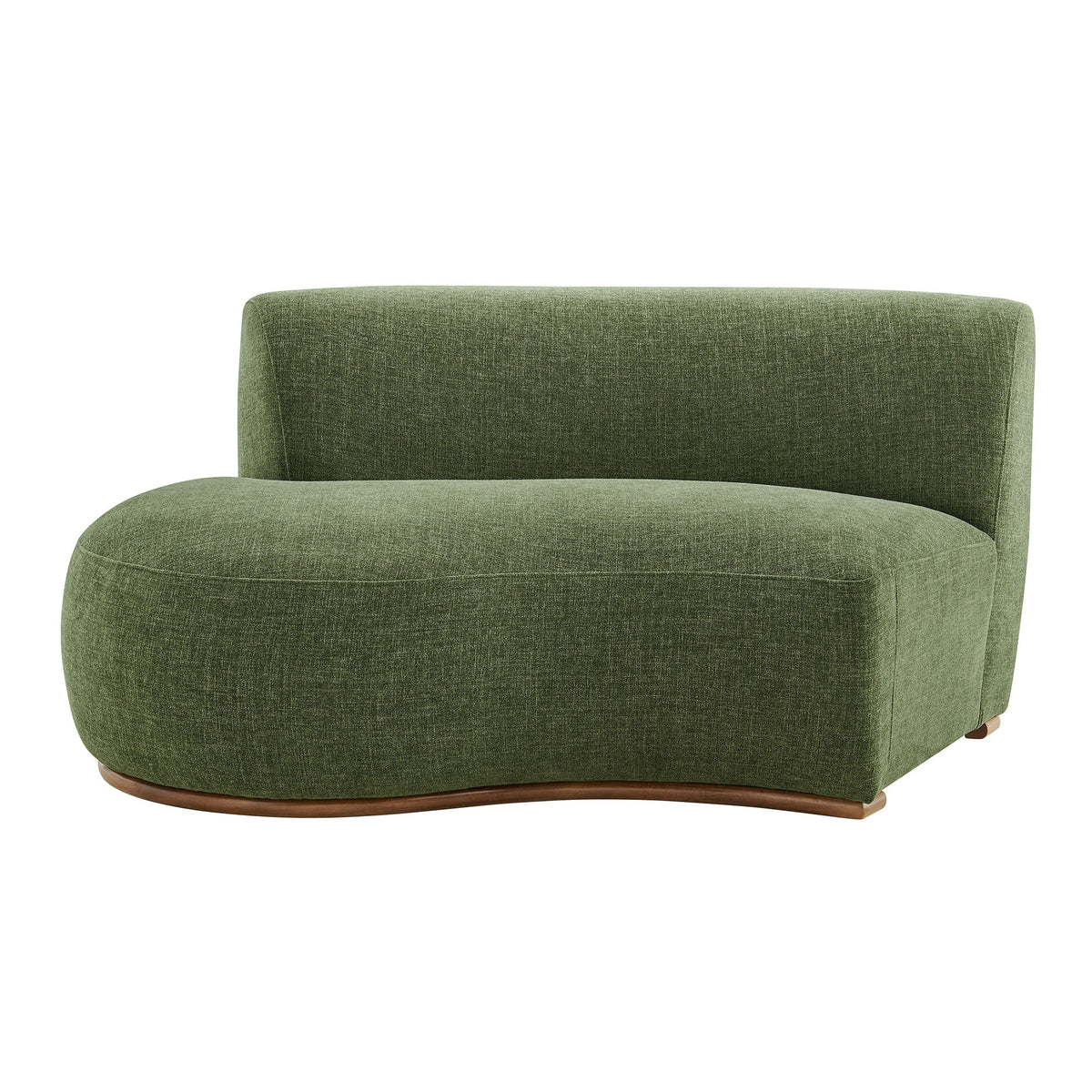 Rialta Foliage Curved Left-Arm Slub Weave Fabric Sectional Loveseat - Ornate Home