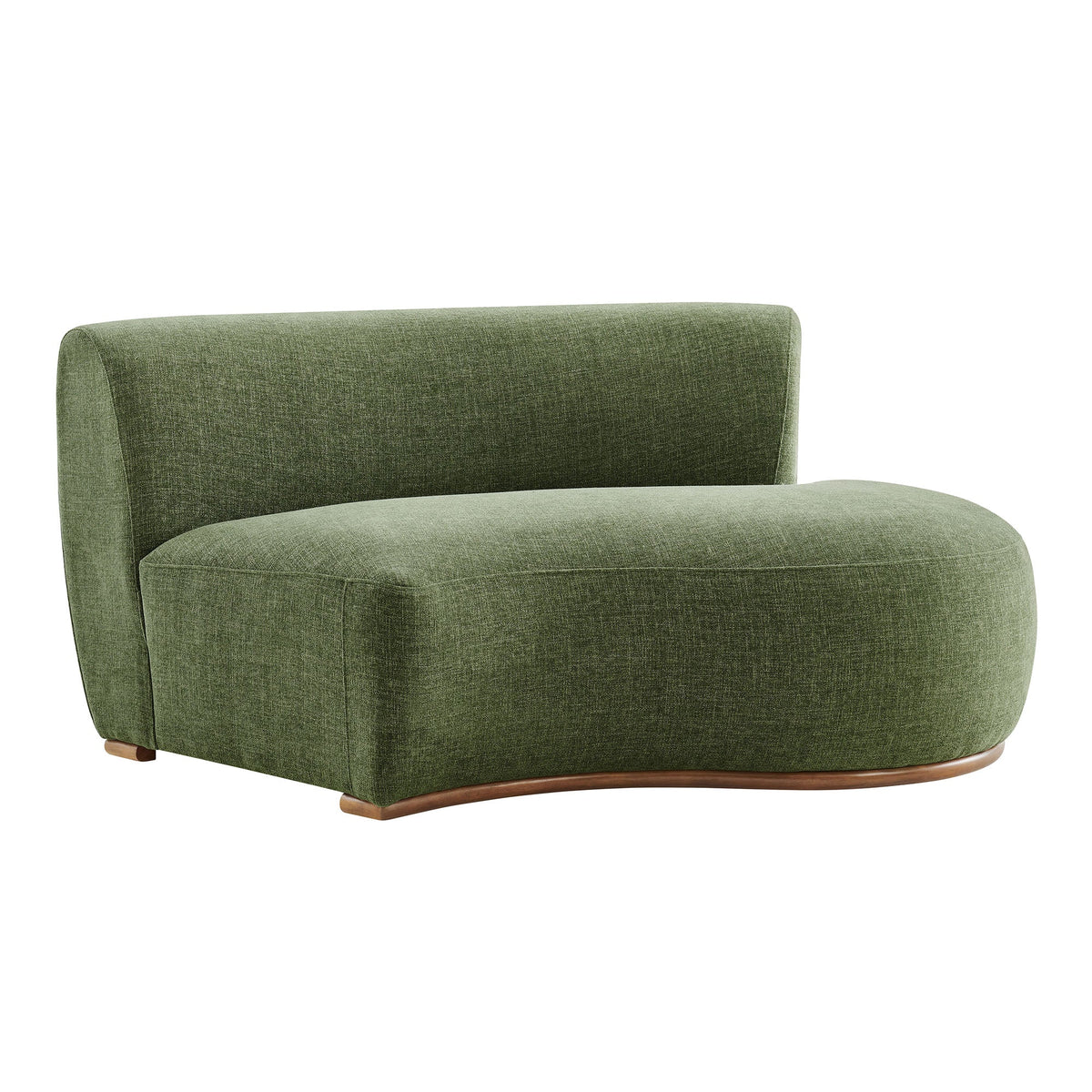 Rialta Foliage Curved Right-Arm Slub Weave Fabric Sectional Loveseat - Ornate Home