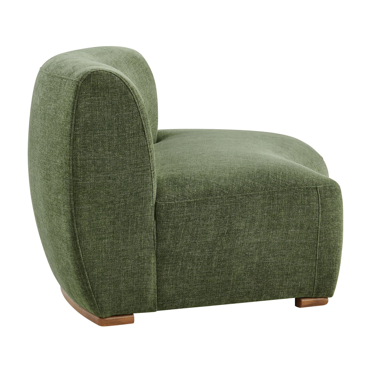 Rialta Foliage Curved Right-Arm Slub Weave Fabric Sectional Loveseat - Ornate Home