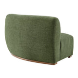 Rialta Foliage Curved Right-Arm Slub Weave Fabric Sectional Loveseat - Ornate Home