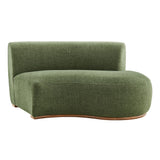Rialta Foliage Curved Right-Arm Slub Weave Fabric Sectional Loveseat - Ornate Home
