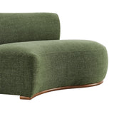 Rialta Foliage Curved Right-Arm Slub Weave Fabric Sectional Loveseat - Ornate Home