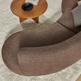 Rialta Mocha 2 Piece Curved Slub Weave Fabric Sectional Sofa - Ornate Home