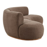 Rialta Mocha 2 Piece Curved Slub Weave Fabric Sectional Sofa - Ornate Home