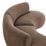 Rialta Mocha 2 Piece Curved Slub Weave Fabric Sectional Sofa - Ornate Home