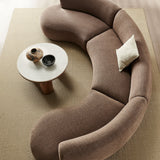 Rialta Mocha 3 Piece Curved Slub Weave Fabric Sectional Sofa - Ornate Home