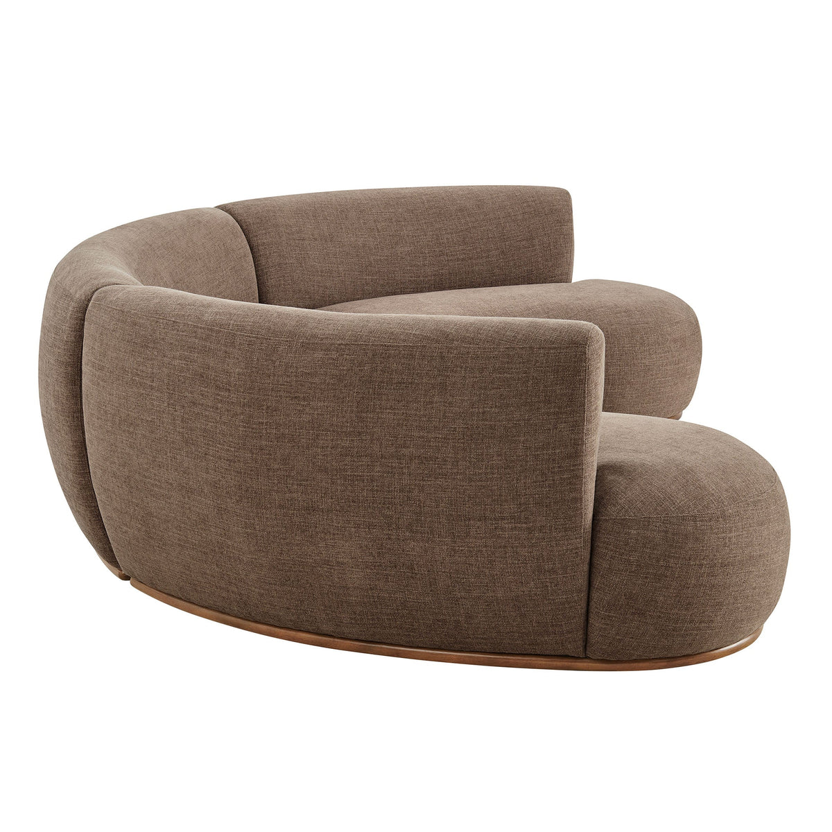 Rialta Mocha 3 Piece Curved Slub Weave Fabric Sectional Sofa - Ornate Home