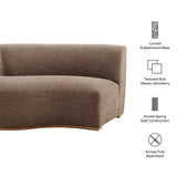 Rialta Mocha Curved Left-Arm Slub Weave Fabric Sectional Loveseat