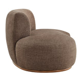 Rialta Mocha Curved Left-Arm Slub Weave Fabric Sectional Loveseat