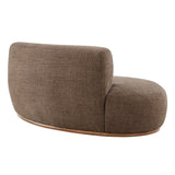 Rialta Mocha Curved Left-Arm Slub Weave Fabric Sectional Loveseat