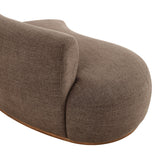 Rialta Mocha Curved Left-Arm Slub Weave Fabric Sectional Loveseat
