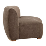 Rialta Mocha Curved Right-Arm Slub Weave Fabric Sectional Loveseat