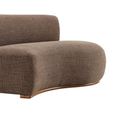 Rialta Mocha Curved Right-Arm Slub Weave Fabric Sectional Loveseat