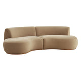 Rialta Taupe 2 Piece Curved Performance Velvet Sectional Sofa