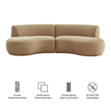 Rialta Taupe 2 Piece Curved Performance Velvet Sectional Sofa