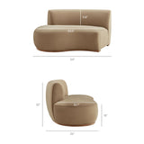 Rialta Taupe 2 Piece Curved Performance Velvet Sectional Sofa