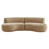 Rialta Taupe 2 Piece Curved Performance Velvet Sectional Sofa
