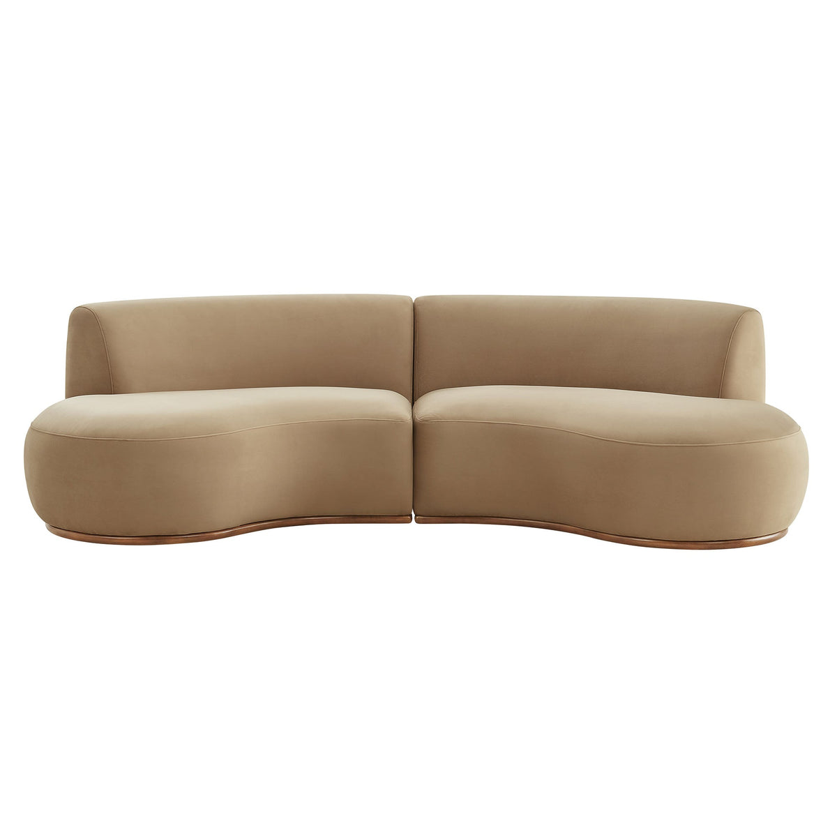 Rialta Taupe 2 Piece Curved Performance Velvet Sectional Sofa