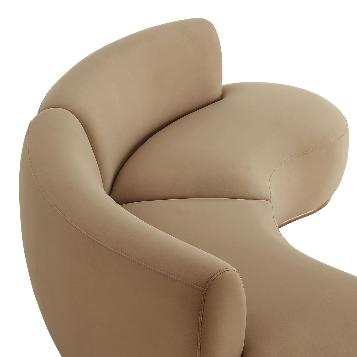Rialta Taupe 2 Piece Curved Performance Velvet Sectional Sofa