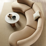 Rialta Taupe 3 Piece Curved Performance Velvet Sectional Sofa - Ornate Home