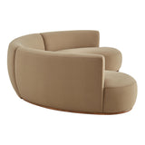 Rialta Taupe 3 Piece Curved Performance Velvet Sectional Sofa - Ornate Home
